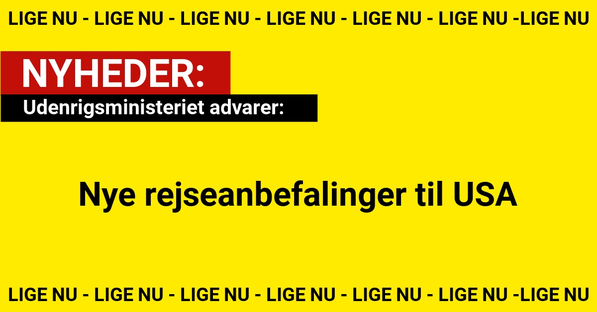 Udenrigsministeriet advarer: Nye rejseanbefalinger til USA
