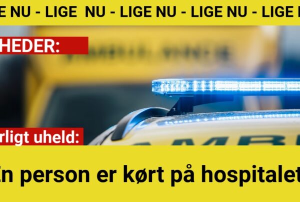 Alvorligt uheld: En person er kørt på hospitalet