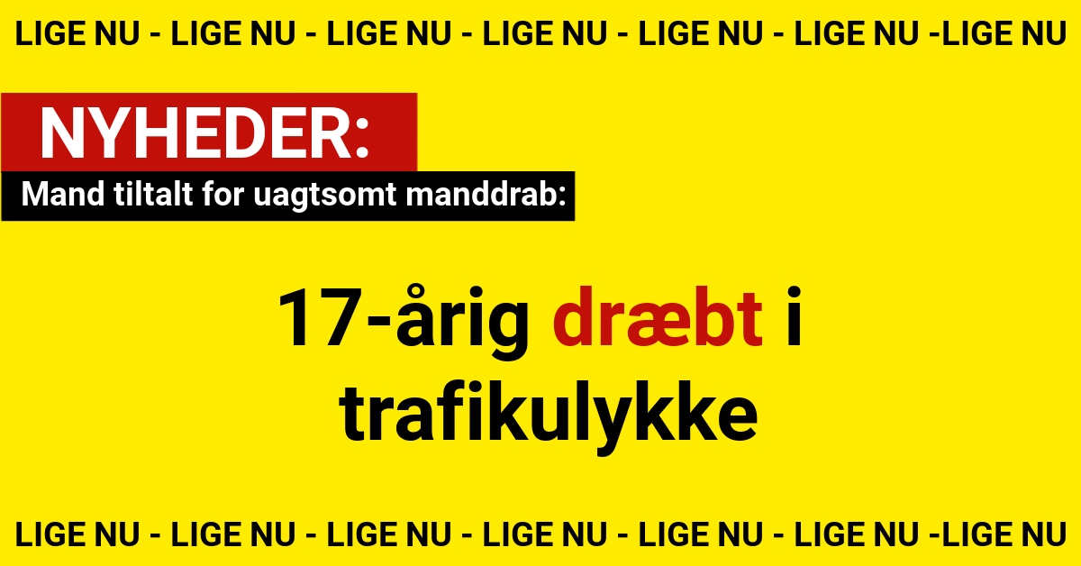 17-årig dræbt i trafikulykke - Mand tiltalt for uagtsomt manddrab