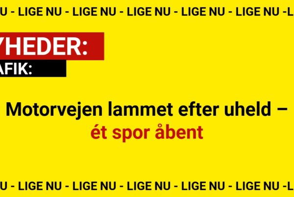 Motorvejen lammet efter uheld – ét spor åbent