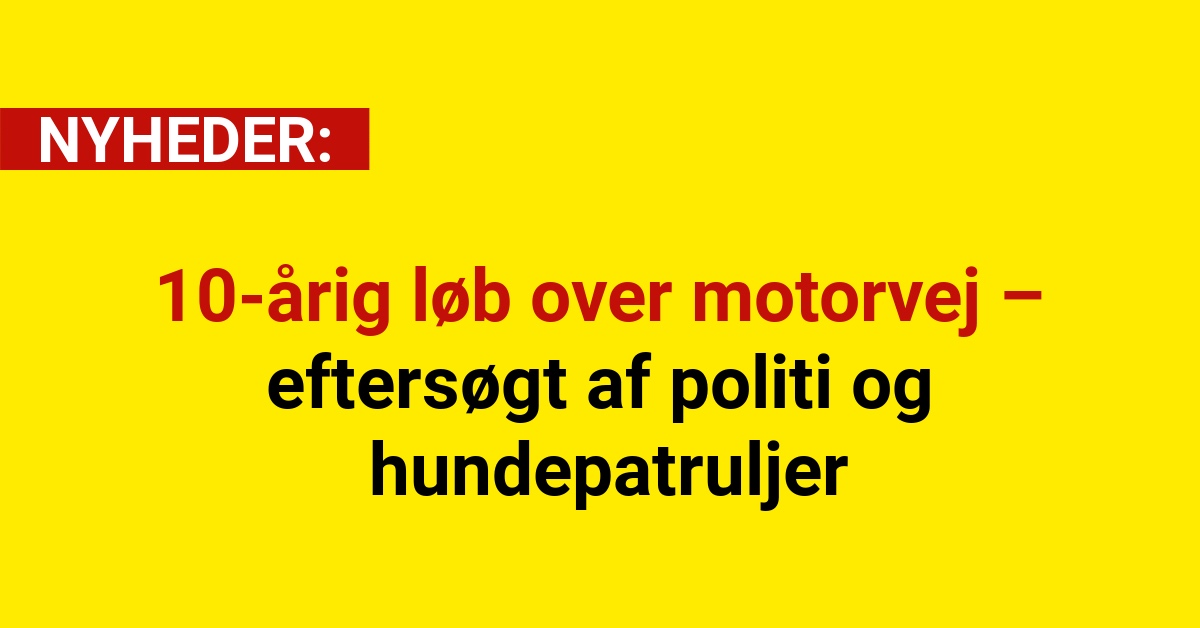 10-årig løb over motorvej – eftersøgt af politi og hundepatruljer
