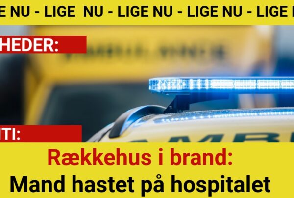 Rækkehus i brand: Mand hastet på hospitalet