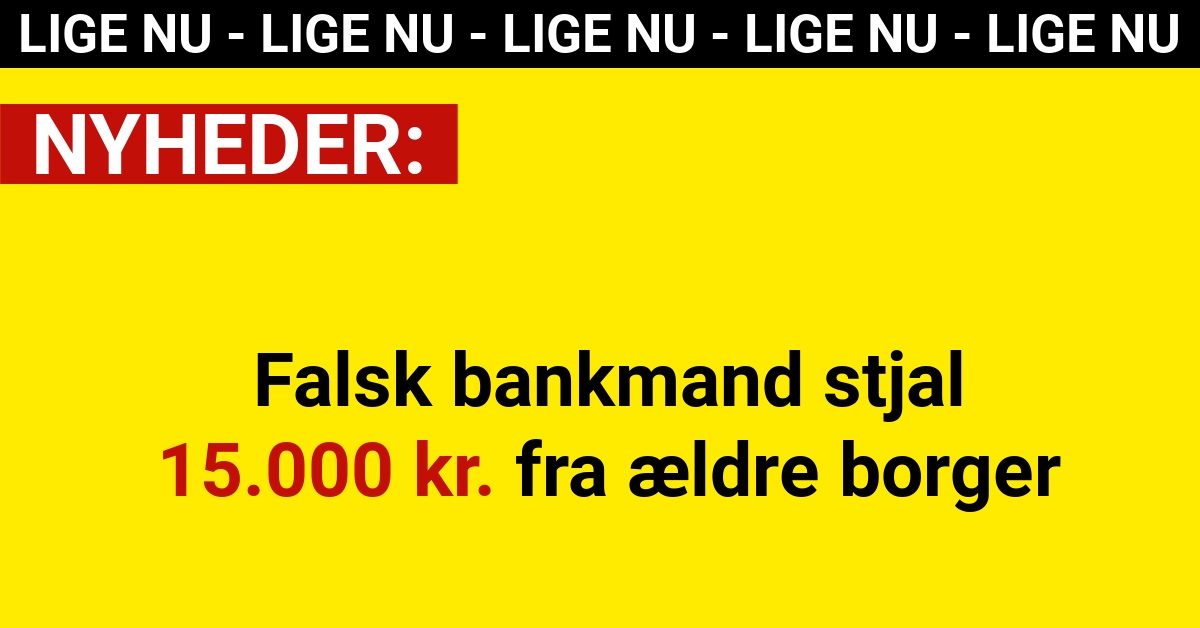 Falsk bankmand stjal 15.000 kr. fra ældre borger