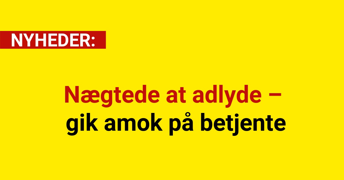 Nægtede at adlyde – gik amok på betjente