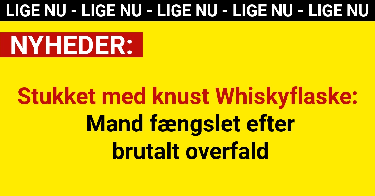 Stukket med knust Whiskyflaske: Mand fængslet efter brutalt overfald