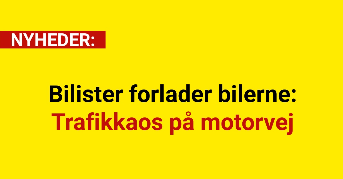 Bilister forlader bilerne: Trafikkaos på motorvej