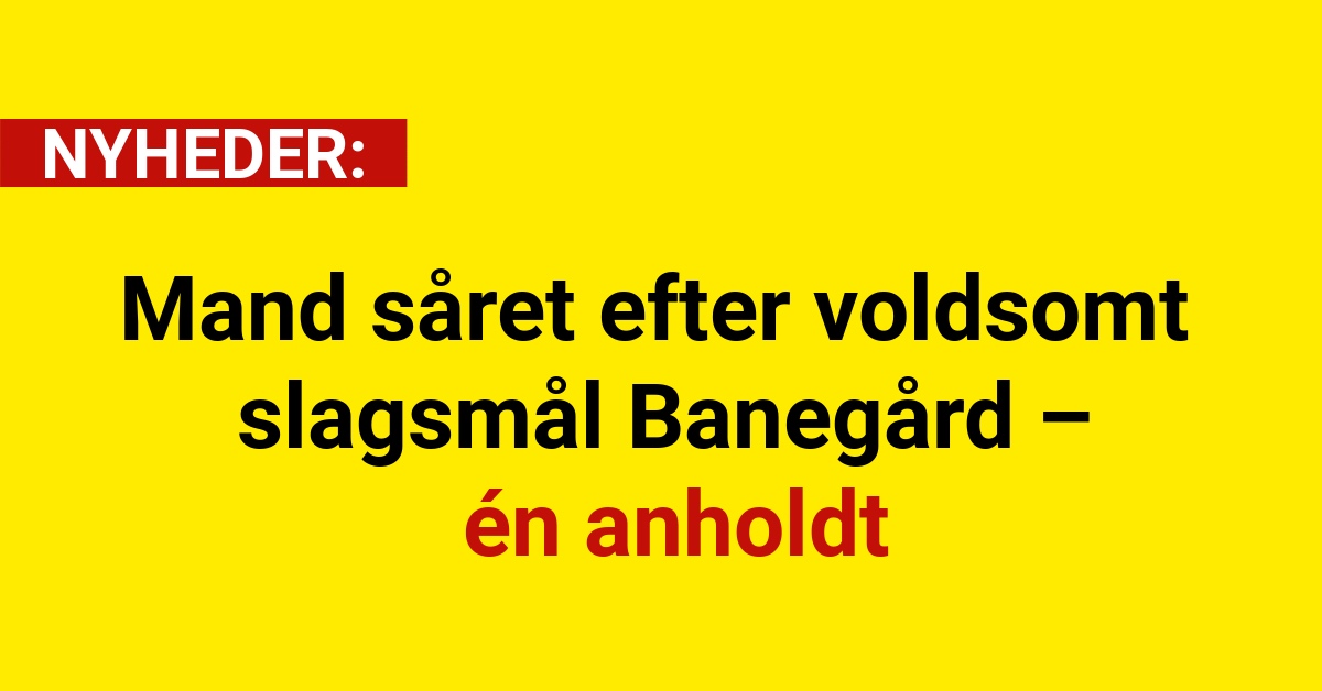 Mand såret efter voldsomt slagsmål Banegård – én anholdt