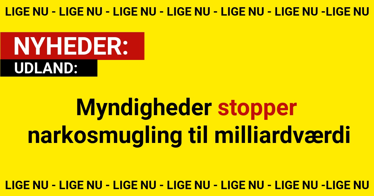 Myndigheder stopper narkosmugling til milliardværdi