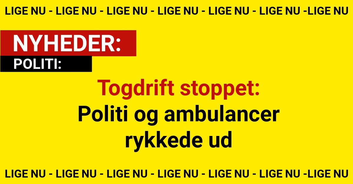 Togdrift stoppet: Politi og ambulancer rykkede ud
