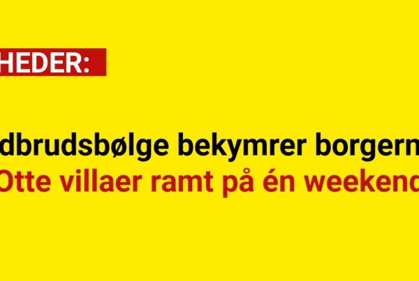 Indbrudsbølge bekymrer borgerne: Otte villaer ramt på én weekend