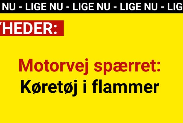 Motorvej spærret: Køretøj i flammer