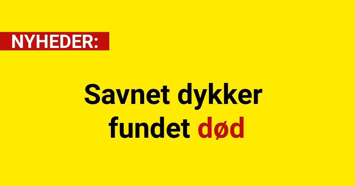 Savnet dykker fundet død