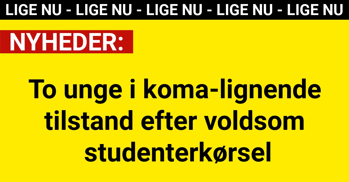 To unge i koma-lignende tilstand efter voldsom studenterkørsel