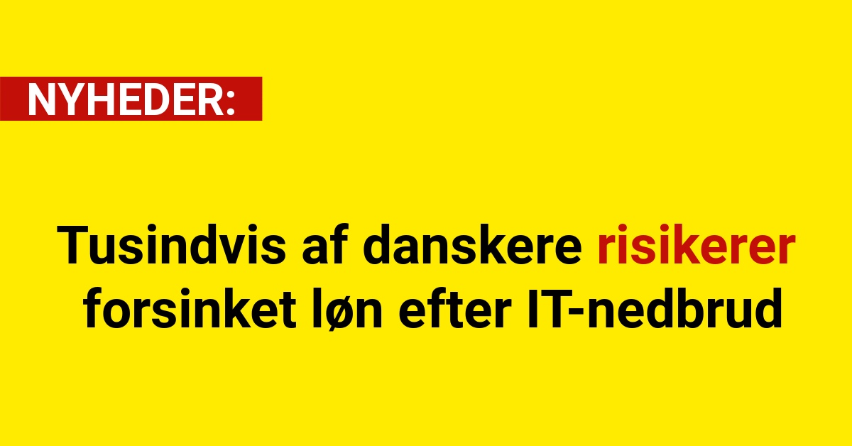 Tusindvis af danskere risikerer forsinket løn efter IT-nedbrud