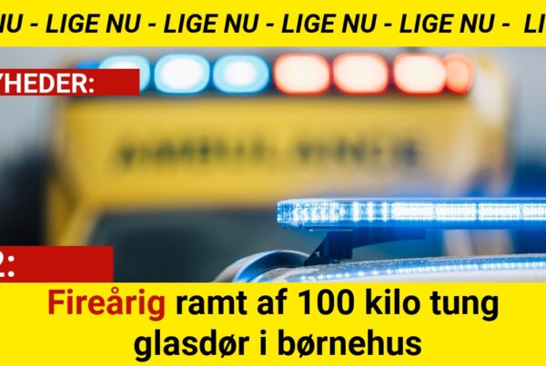 Fireårig ramt af 100 kilo tung glasdør i børnehus