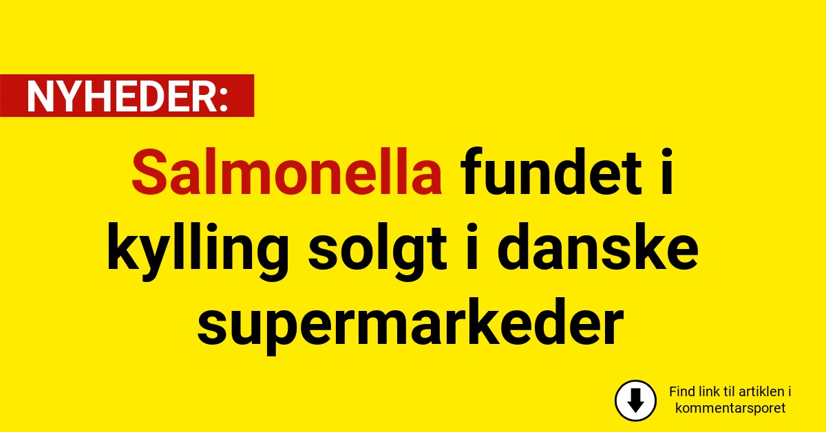 Salmonella fundet i kylling solgt i danske supermarkeder