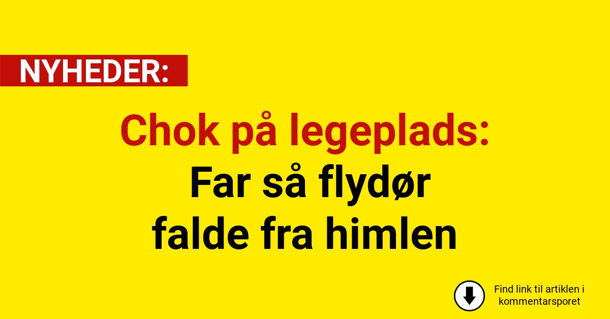 Chok på legeplads: Far så flydør falde fra himlen