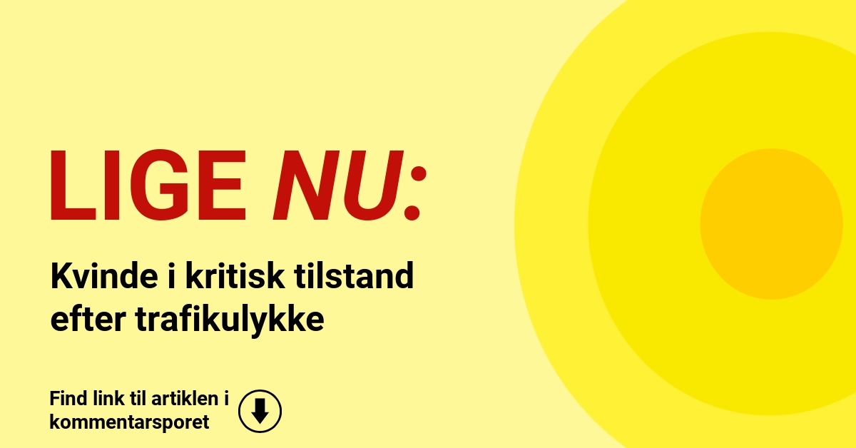 Kvinde i kritisk tilstand efter trafikulykke