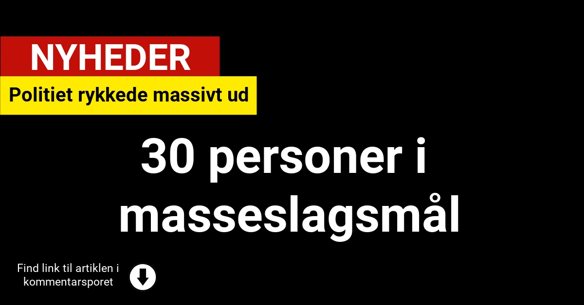 v30 personer i masseslagsmål - politiet rykkede massivt ud