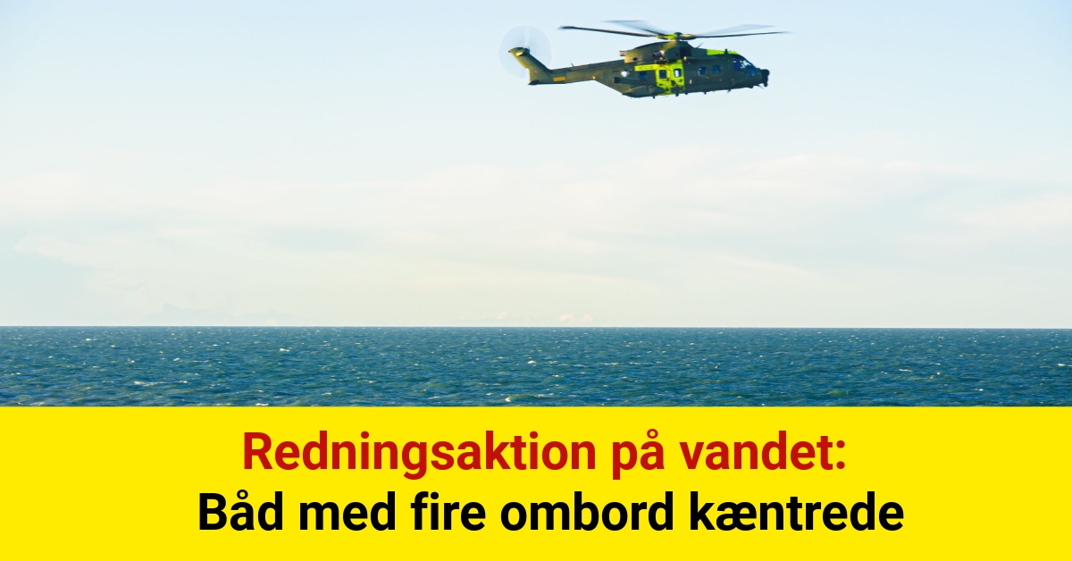 Redningsaktion på vandet: Båd med fire ombord kæntrede