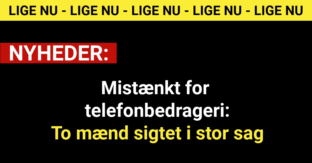 Mistænkt for telefonbedrageri: To mænd sigtet i stor sag
