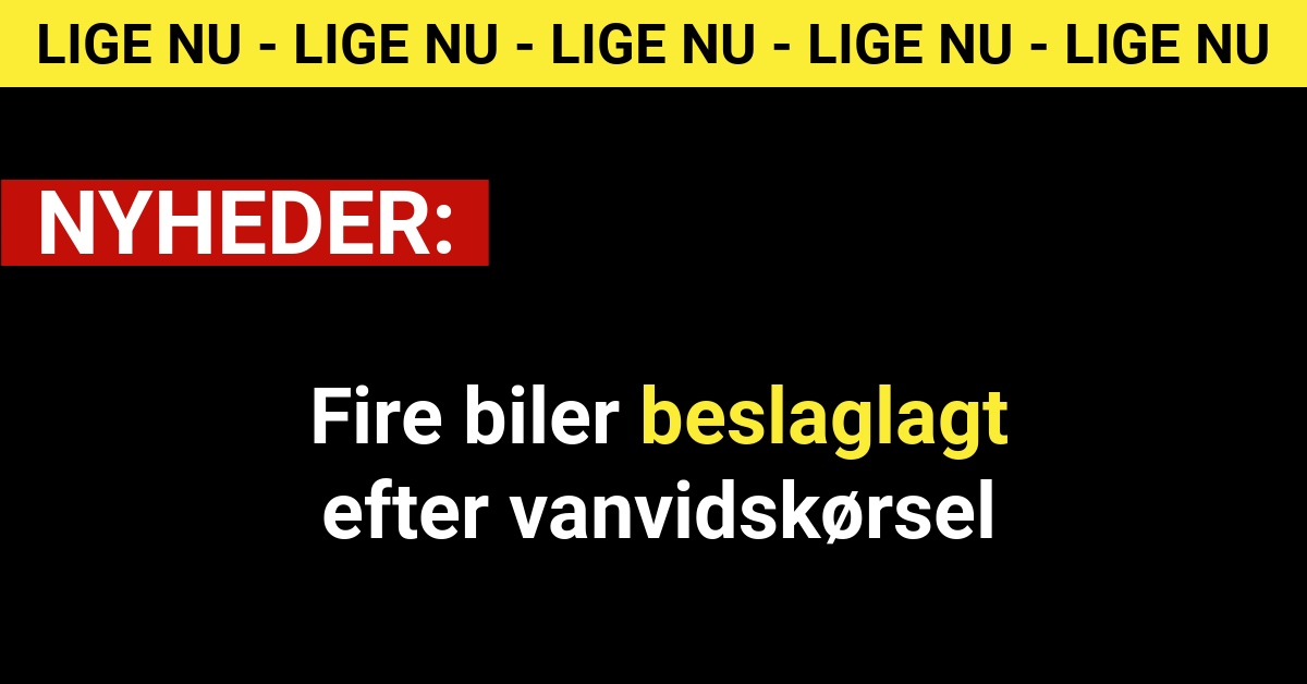 Fire biler beslaglagt efter vanvidskørsel