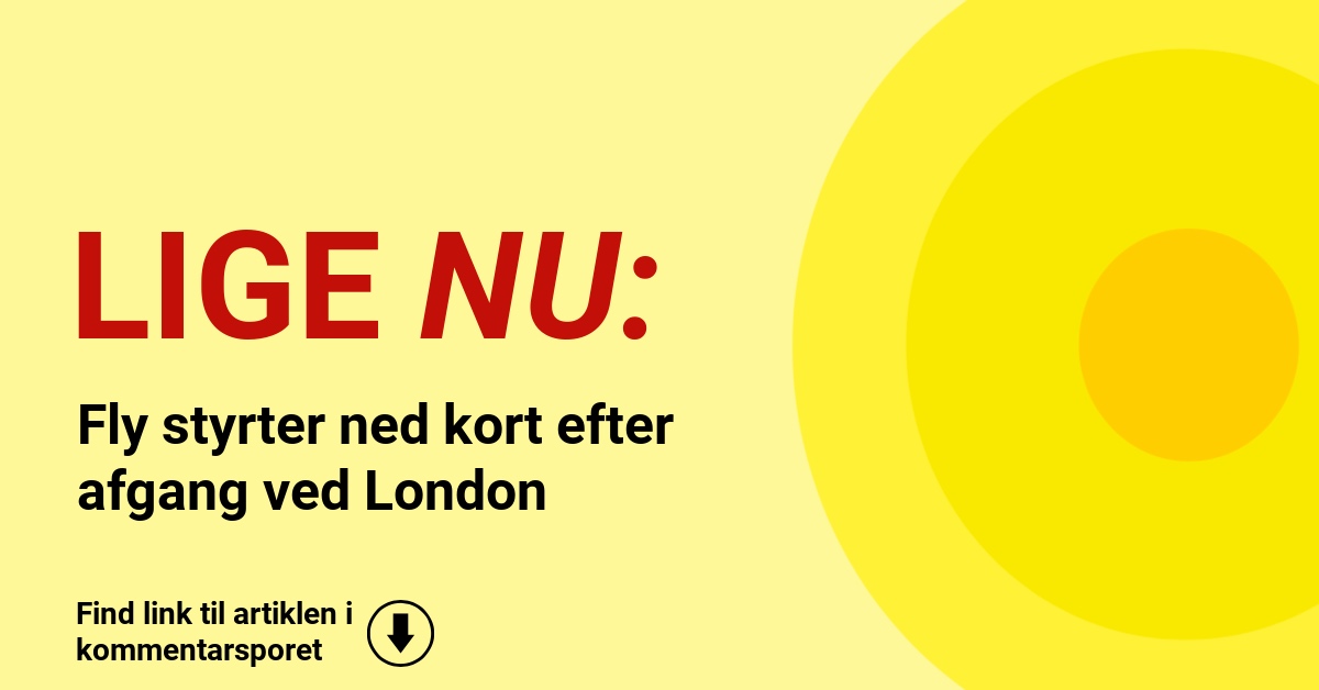 Fly styrter ned kort efter afgang ved London