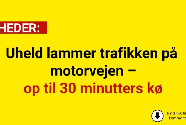 Uheld lammer trafikken på motorvejen – op til 30 minutters kø