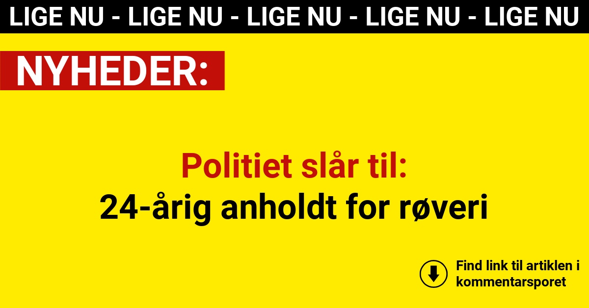 Politiet slår til: 24-årig anholdt for røveri