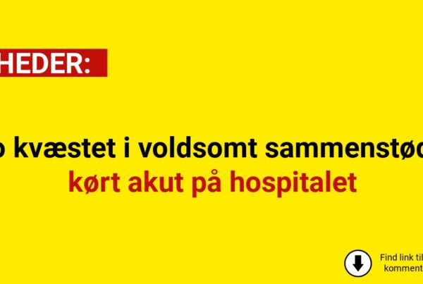 To kvæstet i voldsomt sammenstød - kørt akut på hospitalet