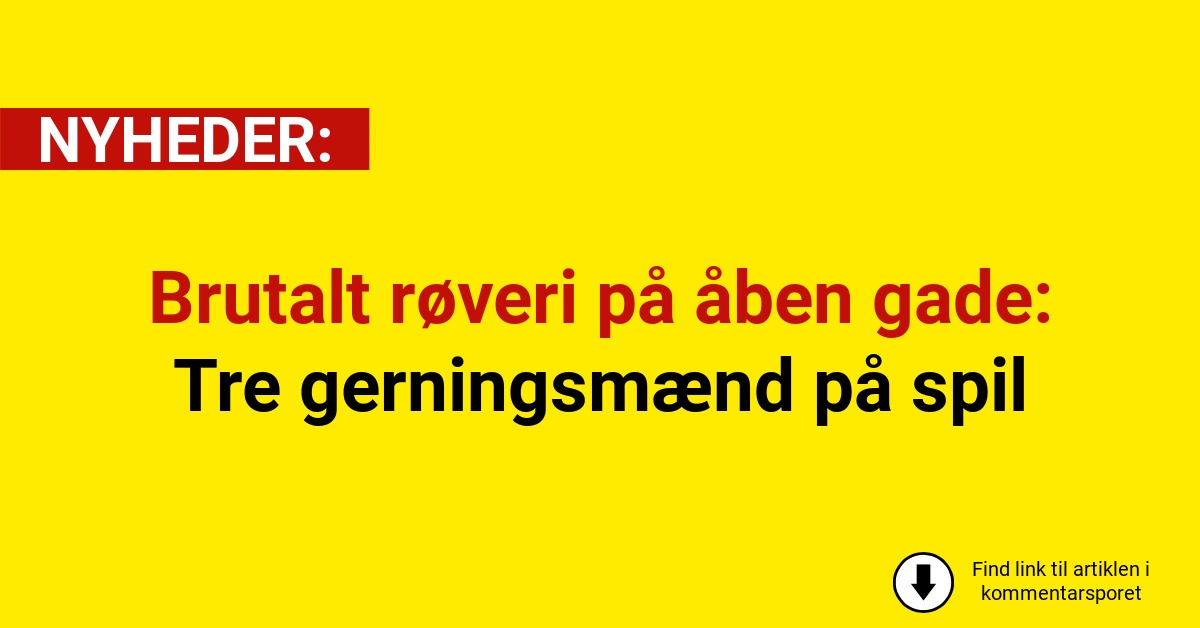 Brutalt røveri på åben gade: Tre gerningsmænd på spil