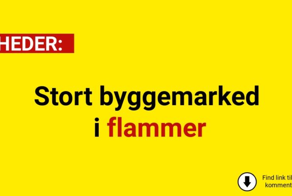 Stort byggemarked i flammer