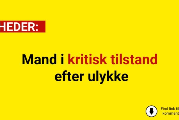 Mand i kritisk tilstand efter ulykke