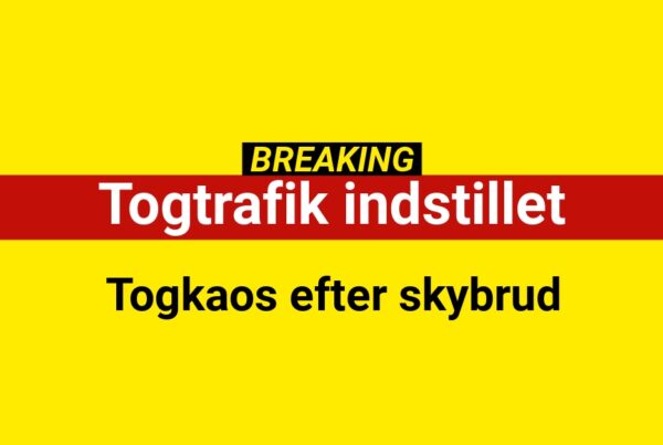 Togkaos efter skybrud: Togtrafik indstillet
