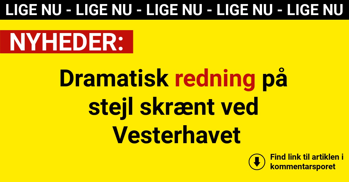 Dramatisk redning på stejl skrænt ved Vesterhavet