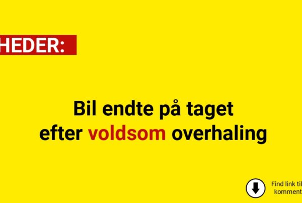 Bil endte på taget efter voldsom overhaling