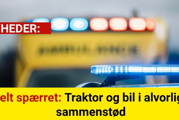 Helt spærret: Traktor og bil i alvorligt sammenstød