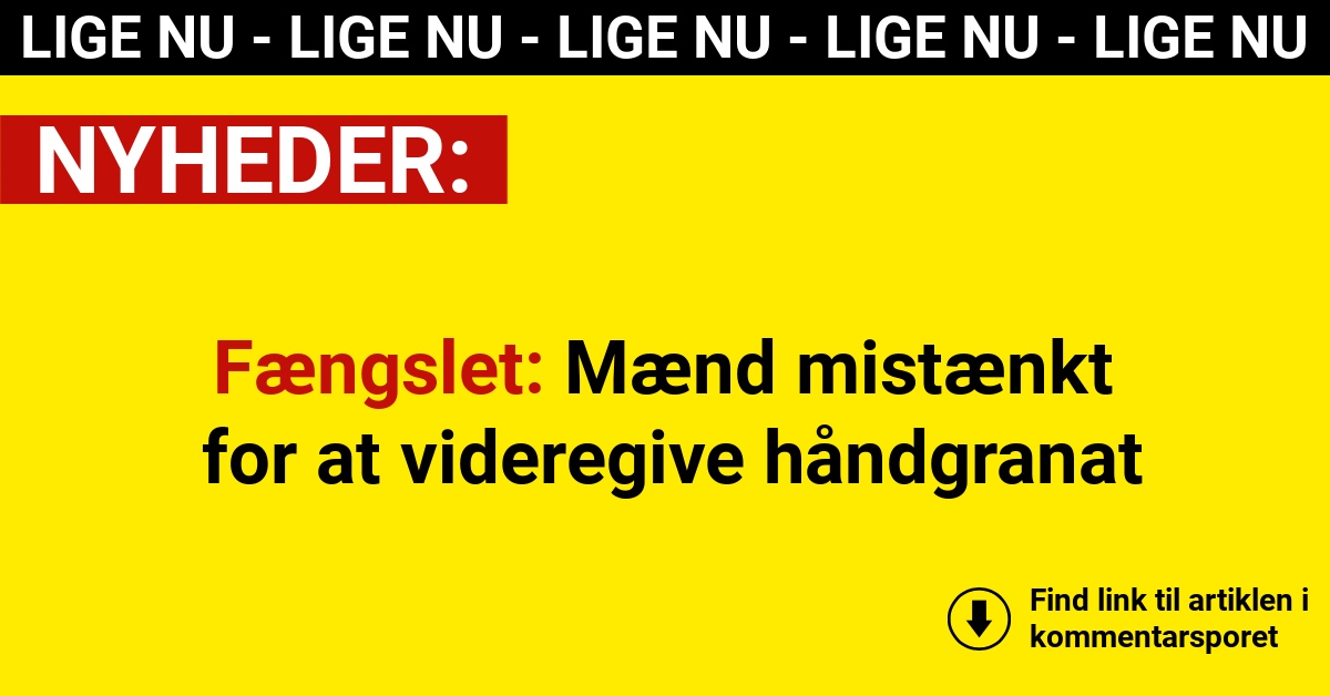 Fængslet: Mænd mistænkt for at videregive håndgranat