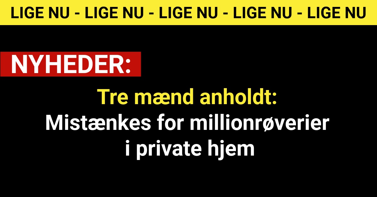 Tre mænd anholdt: Mistænkes for millionrøverier i private hjem