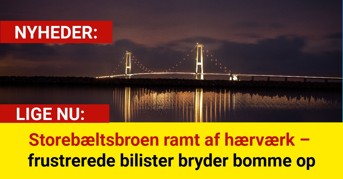 Storebæltsbroen ramt af hærværk – frustrerede bilister bryder bomme op