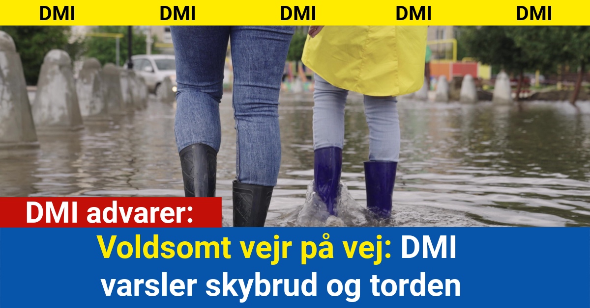 Voldsomt vejr på vej: DMI varsler skybrud og torden