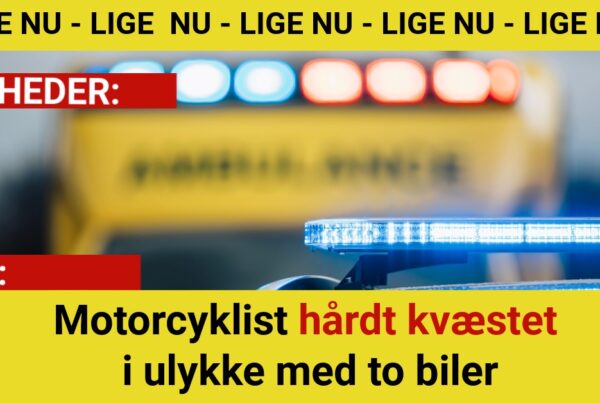 Motorcyklist hårdt kvæstet i ulykke med to biler
