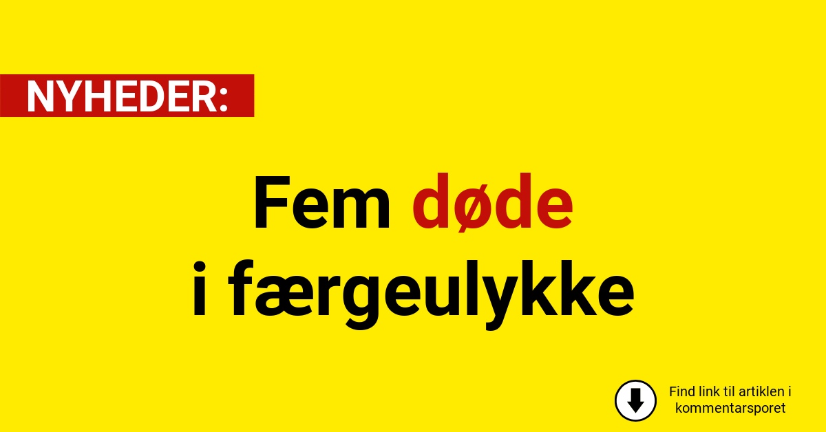 Fem døde i færgeulykke