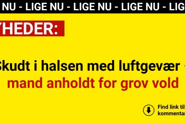 Skudt i halsen med luftgevær – mand anholdt for grov vold