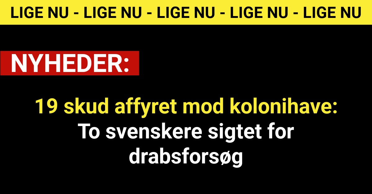 19 skud affyret mod kolonihave: To svenskere sigtet for drabsforsøg