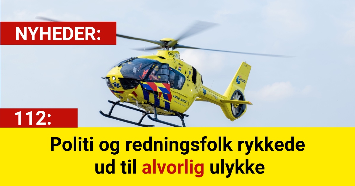 Politi og redningsfolk rykkede ud til alvorlig ulykke