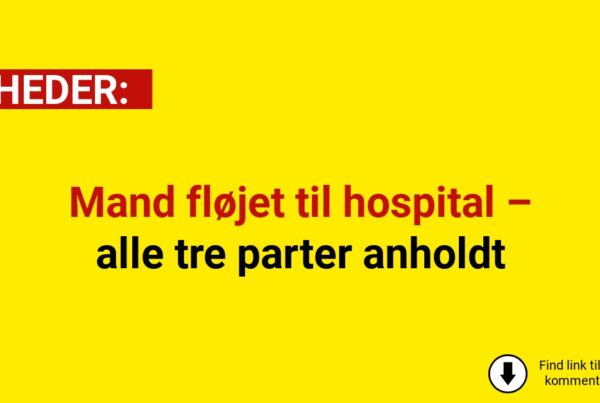 Knivdrama: Mand fløjet til hospital – alle tre parter anholdt