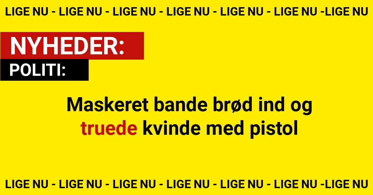 Maskeret bande brød ind og truede kvinde med pistol