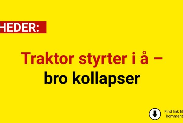 Traktor styrter i å – bro kollapser