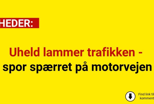 Uheld lammer trafikken - spor spærret på motorvejen